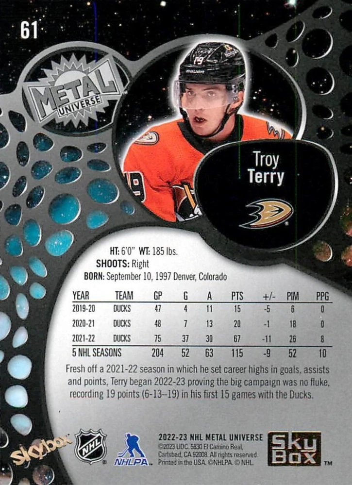 2022-23 UD Skybox Metal Universe - Troy Terry #61