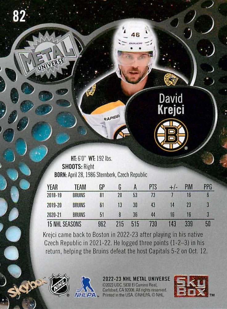 2022-23 UD Skybox Metal Universe - David Krejčí #82