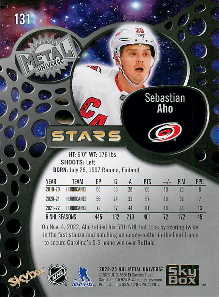 2022-23 UD Skybox Metal Universe - Sebastian Aho #131