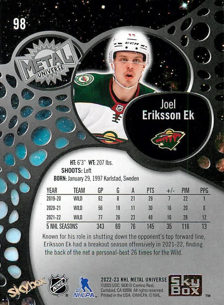 2022-23 UD Skybox Metal Universe - Joel Eriksson Ek #98