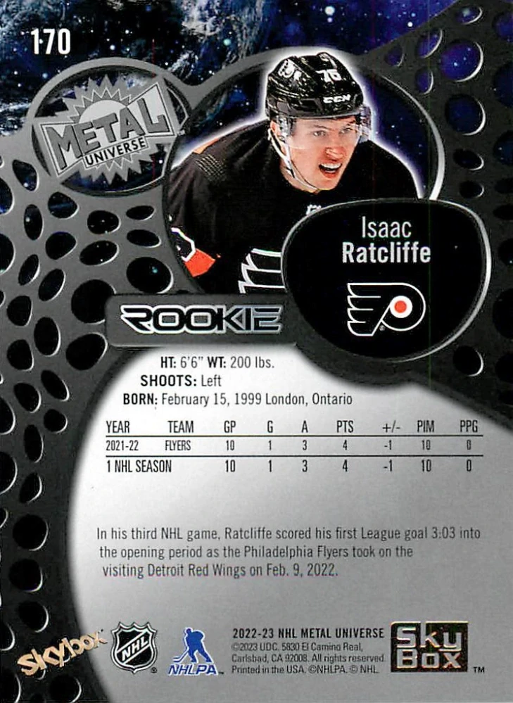 2022-23 UD Skybox Metal Universe - Isaac Ratcliffe #170