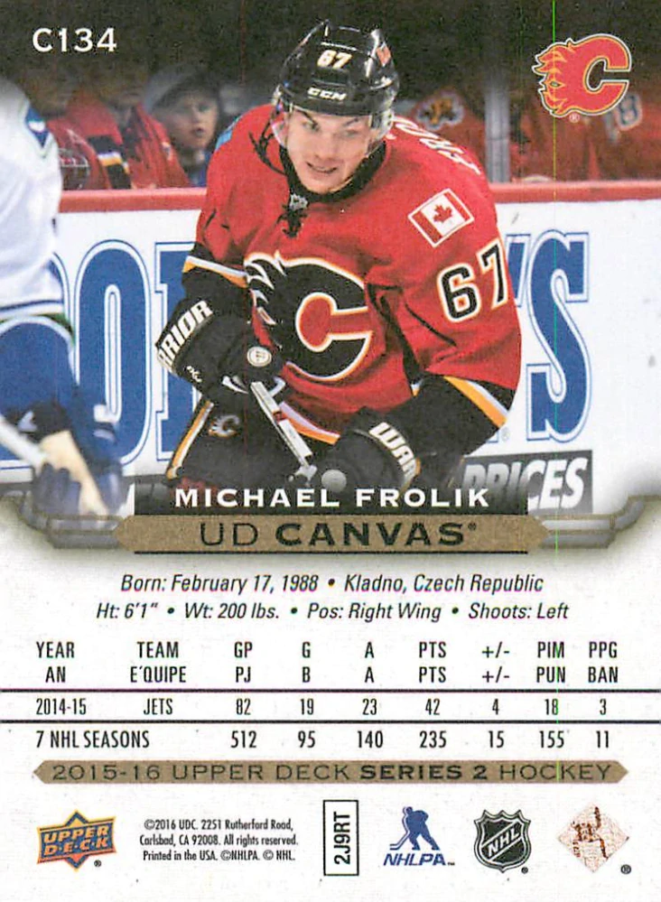 2015-16 UD Series 2 - Michael Frolík - Canvas #C164