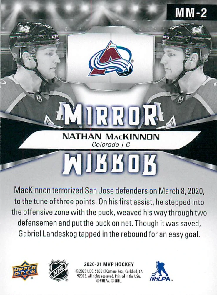 2020-21 UD MVP - Nathan MacKinnon - Mirror #MM-2
