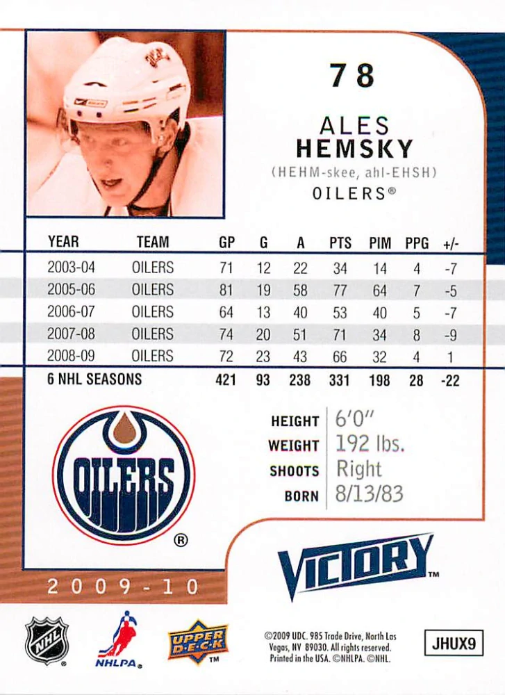 2009-10 UD Victory - Aleš Hemský #78