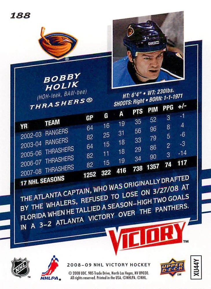 2008-09 UD Victory - Bobby Holík #188