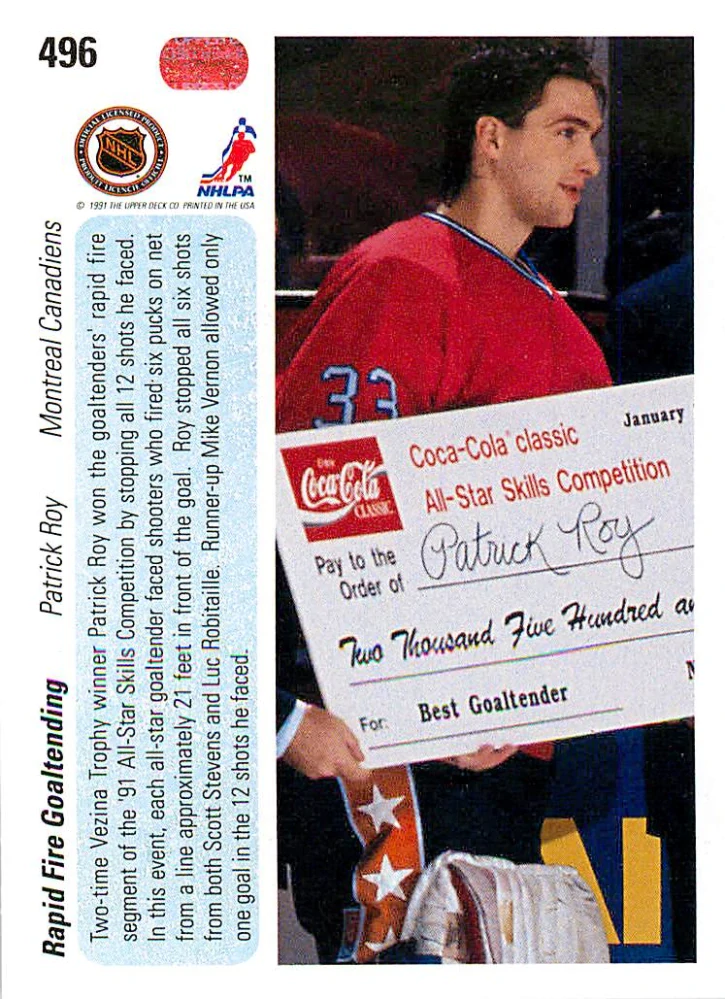1990-91 UD Series - Patrick Roy - All Stars Skills #496