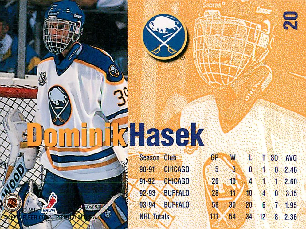 1994-95 Fleer - Dominik Hašek #20