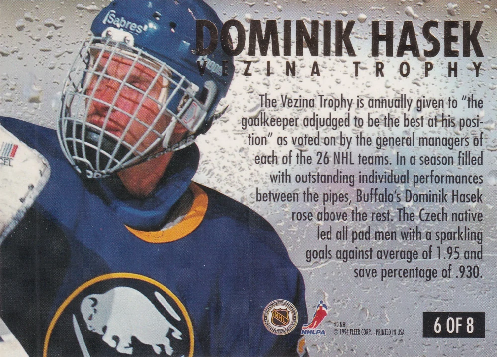 1994-95 Fleer Ultra - Dominik Hašek - Award Winner #6