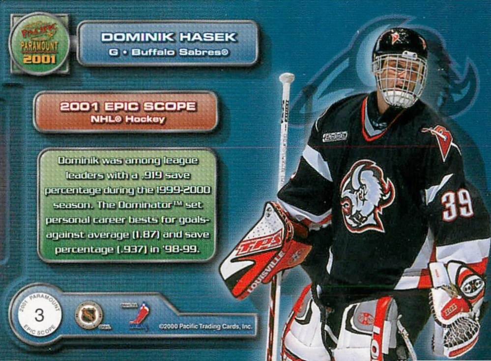 2000-01 Pacific Paramount - Dominik Hašek - Epic Scope #3