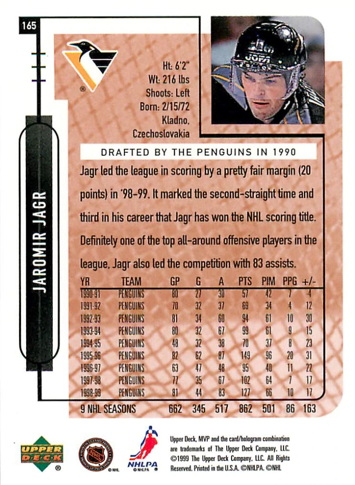 1999-00 UD MVP - Jaromír Jágr #165