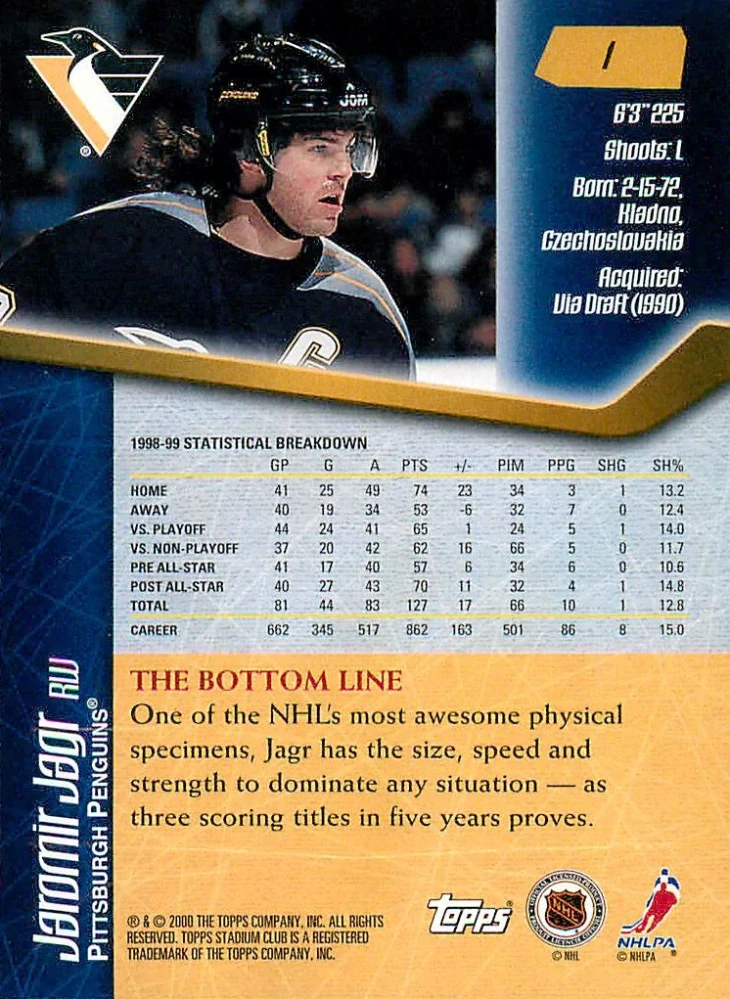 1999-00 Topps Stadium Club - Jaromír Jágr #1