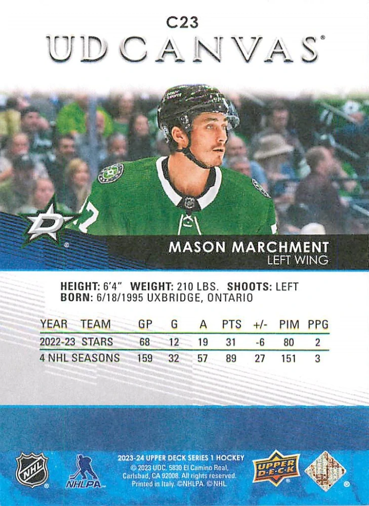 2023-24 UD Series 1 - Mason Marchment - Canvas #C23