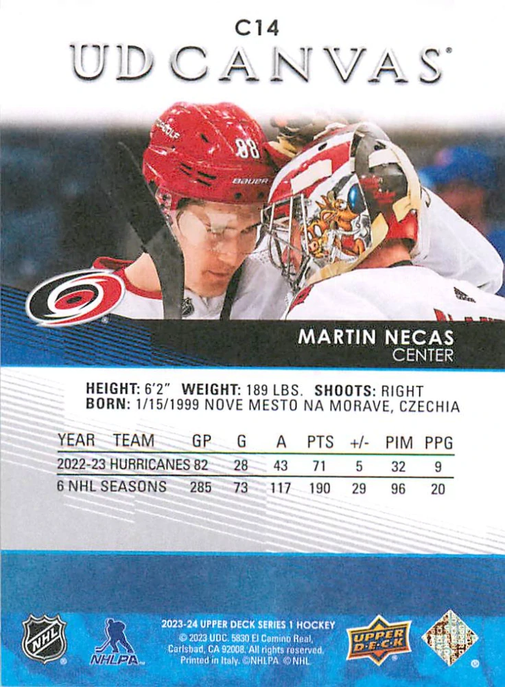 2023-24 UD Series 1 - Martin Nečas - Canvas #C14