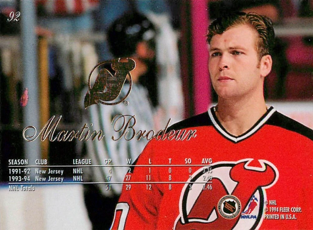 1994-95 Fleer Flair - Martin Brodeur #92