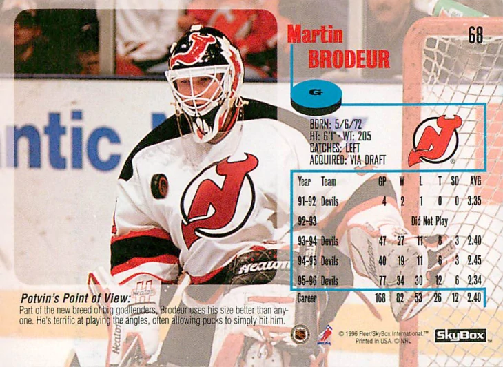 1996-97 Skybox Impact - Martin Brodeur #68