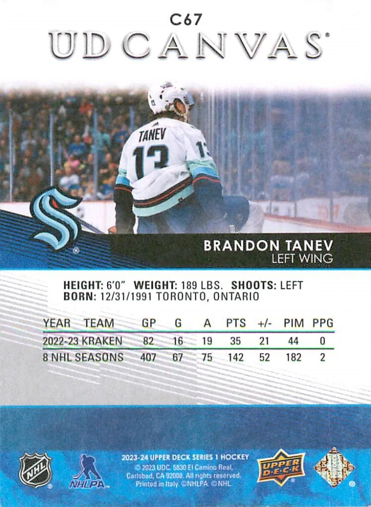 2023-24 UD Series 1 - Brandon Tanev - Canvas #C67