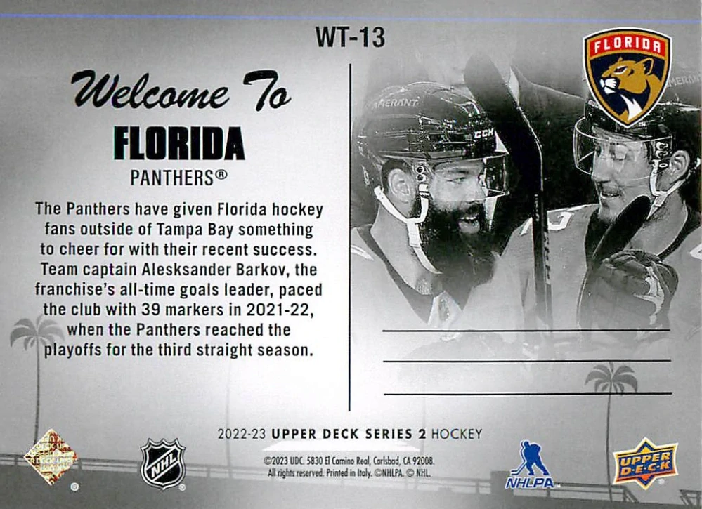 2022-23 UD Series 2 - Welcome To Florida #WT-13