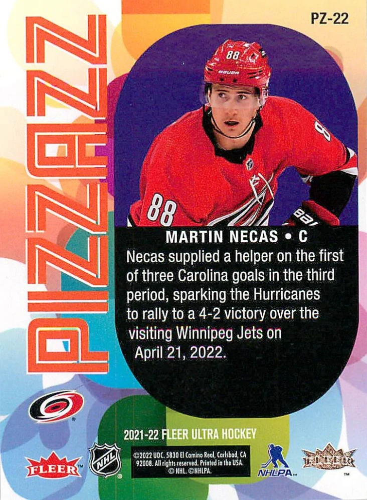 2021-22 UD Fleer Ultra - Martin Nečas - Pizzazz #PZ-22
