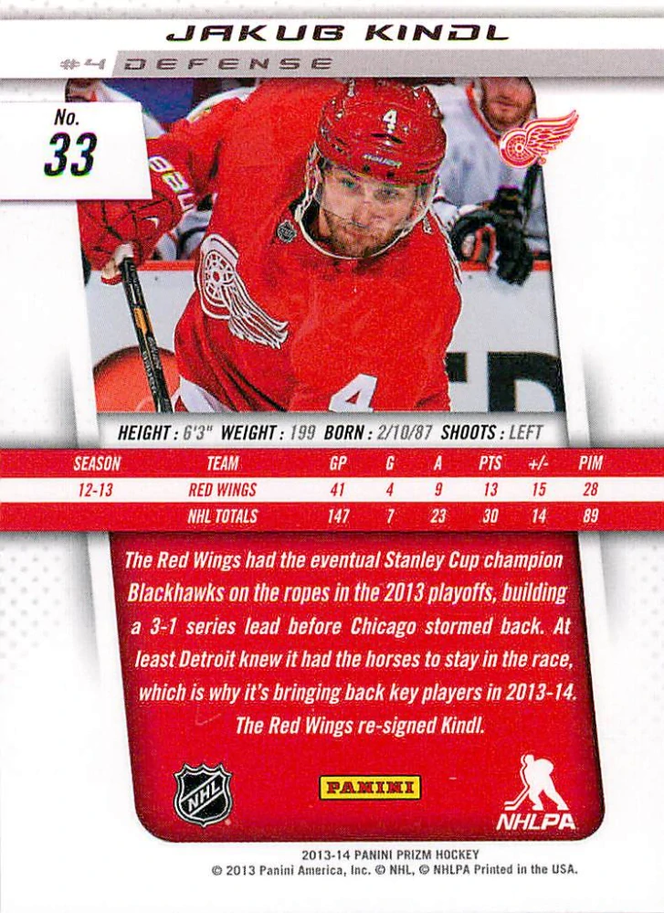 2013-14 Panini Prizm - Jakub Kindl #33