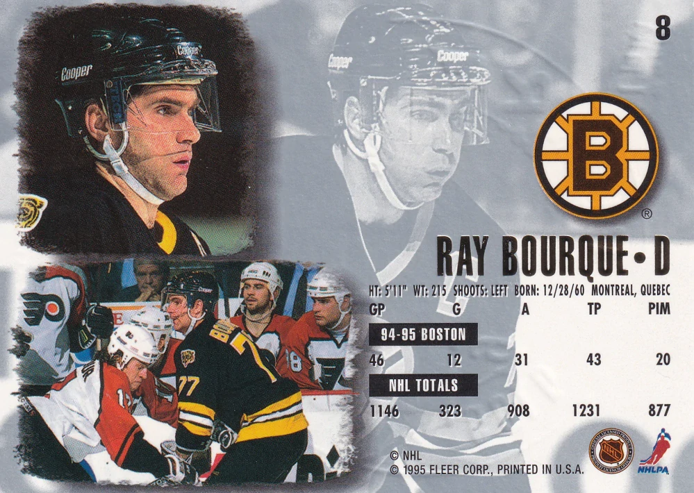1995-96 Fleer Ultra - Ray Bourque - Gold Medallion #8
