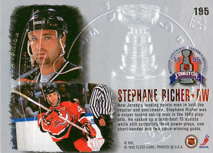 1995-96 Fleer Ultra - Stephane Richer - Gold Medallion #195