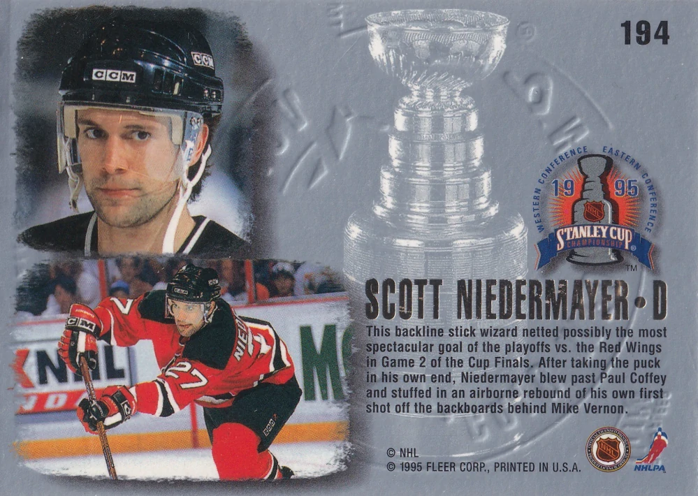 1995-96 Fleer Ultra - Scott Niedermayer - Gold Medallion #194