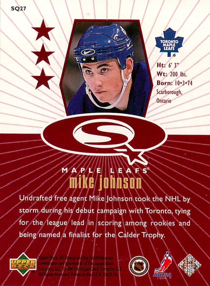 1998-99 UD Choice - Mike Johnson - Starquest Red #SQ27