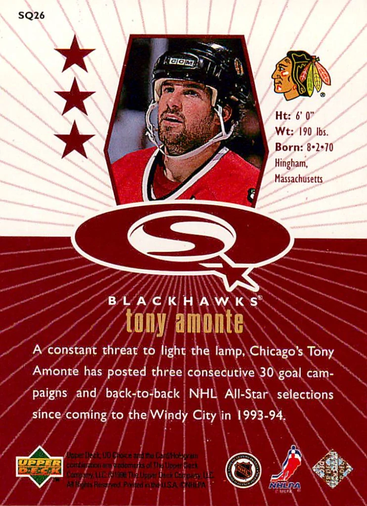 1998-99 UD Choice - Tony Amonte - Starquest Red
