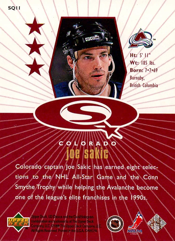 1998-99 UD Choice - Joe Sakic - Starquest Red #SQ11