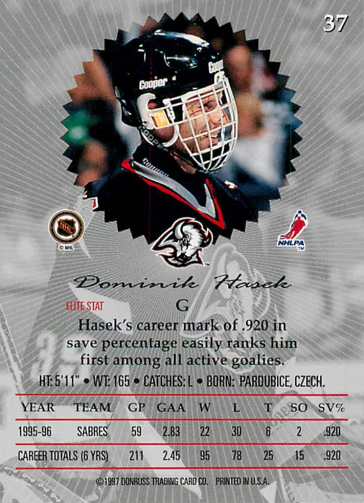 1996-97 Donruss Elite - Dominik Hašek #37