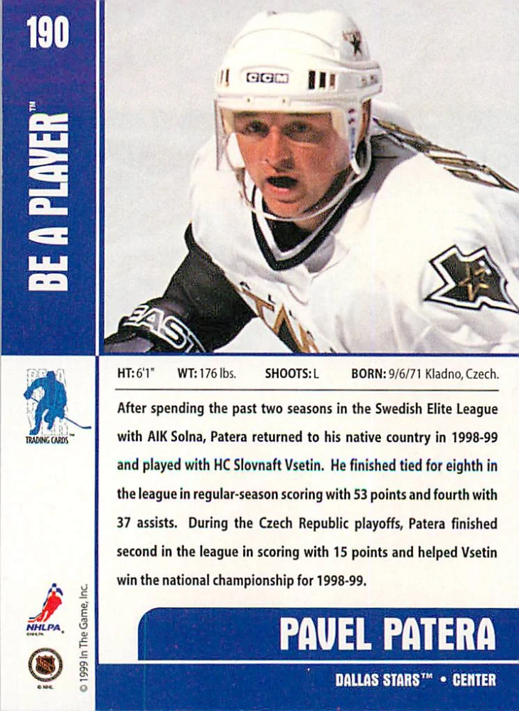 1999-00 ITG BaP Memorabilia - Pavel Patera #190