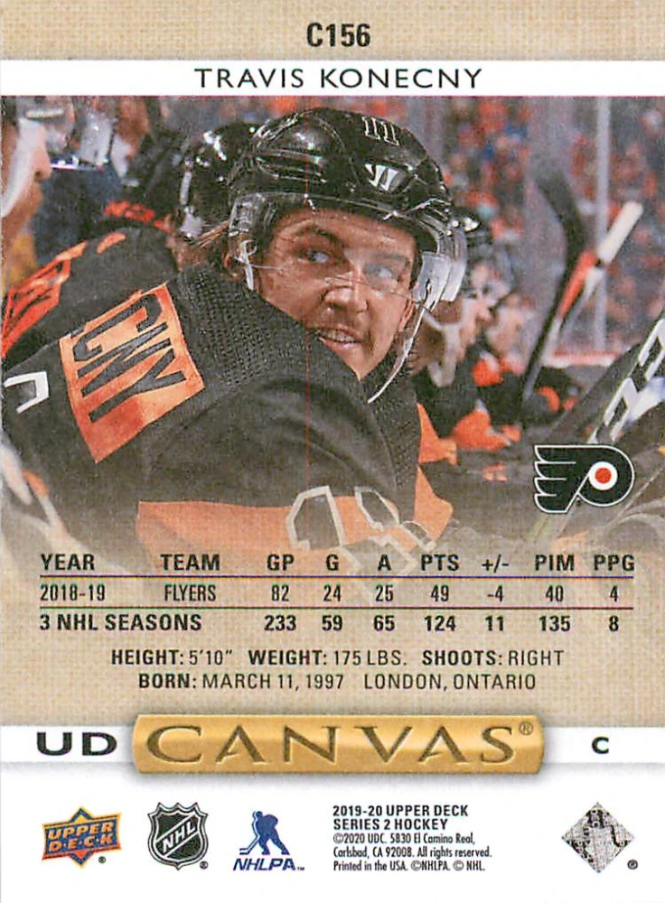2019-20 UD Series 2 - Travis Konecny - Canvas #C156