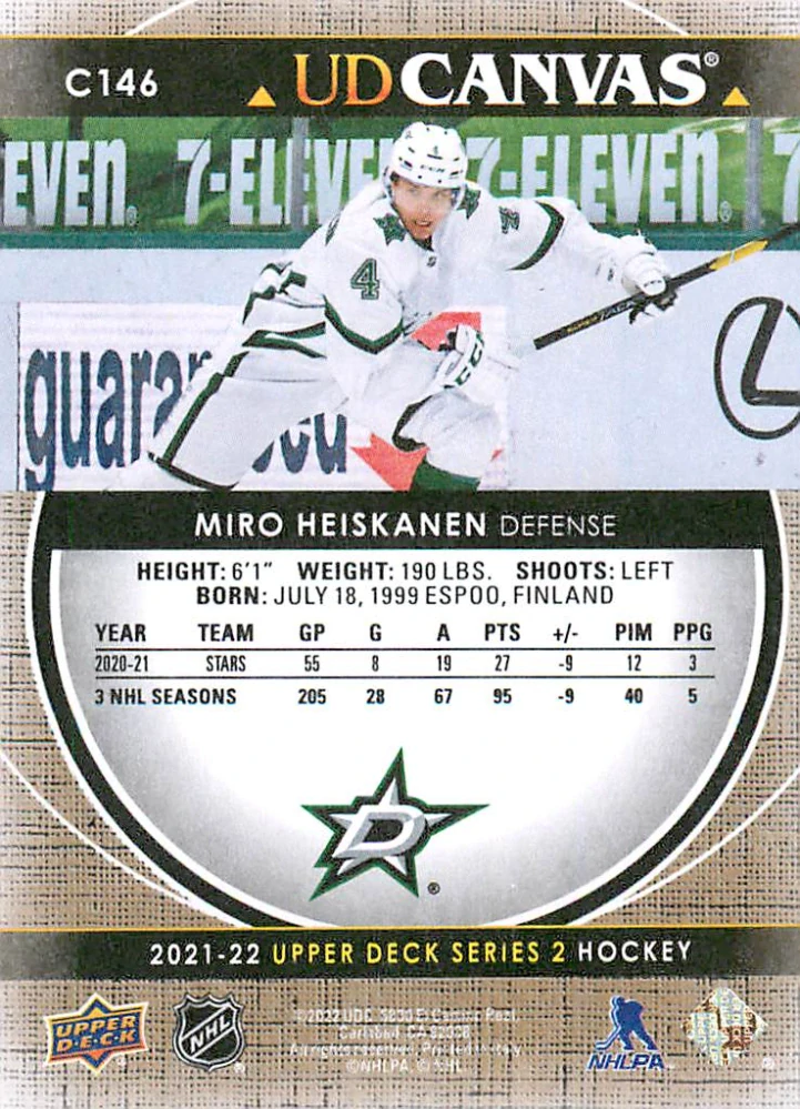 2021-22 UD Series 2 - Miro Heiskanen - Canvas #C146