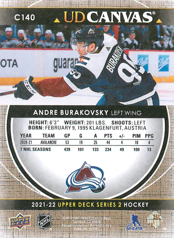 2021-22 UD Series 2 - Andre Burakovski - Canvas #C140