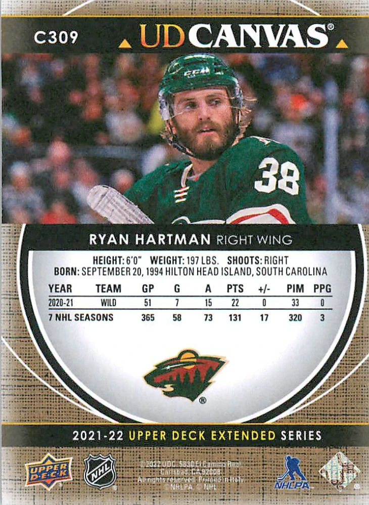2021-22 UD Extended Series - Ryan Hartman - Canvas #C309
