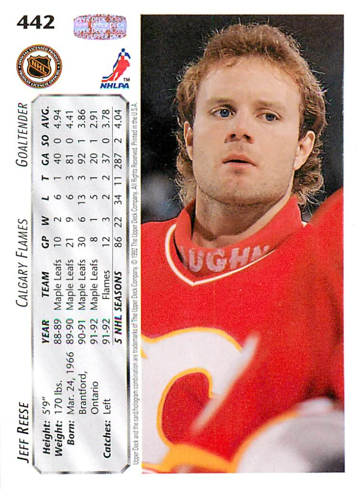 1992-93 UD Series - Jeff Reese #442