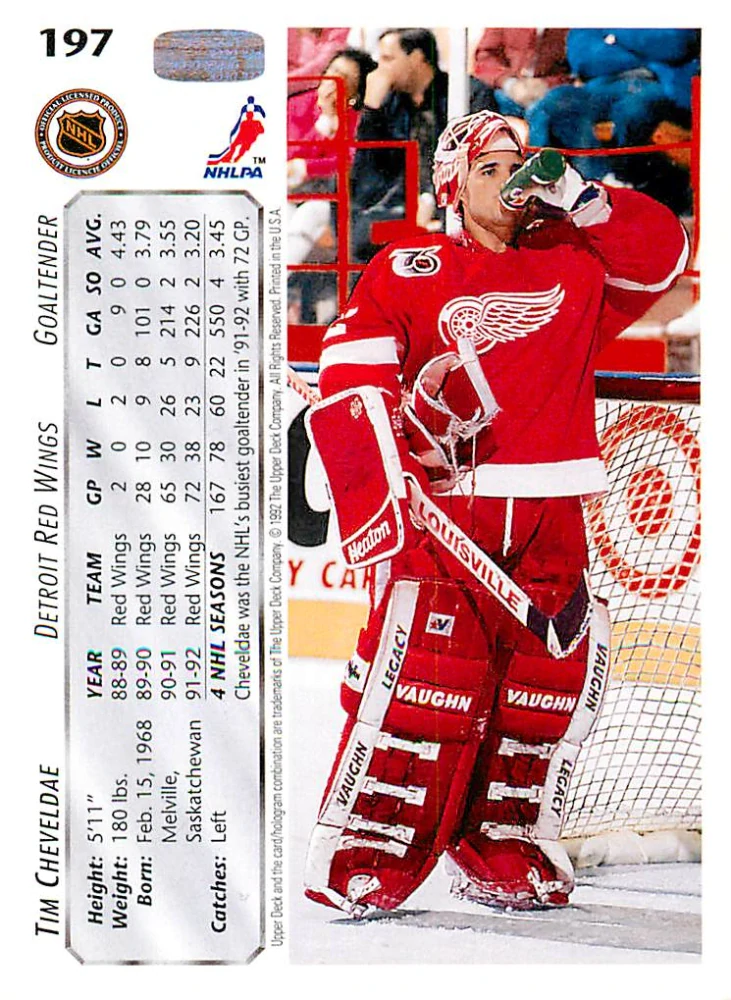 1992-93 UD Series - Tim Cheveldae #197