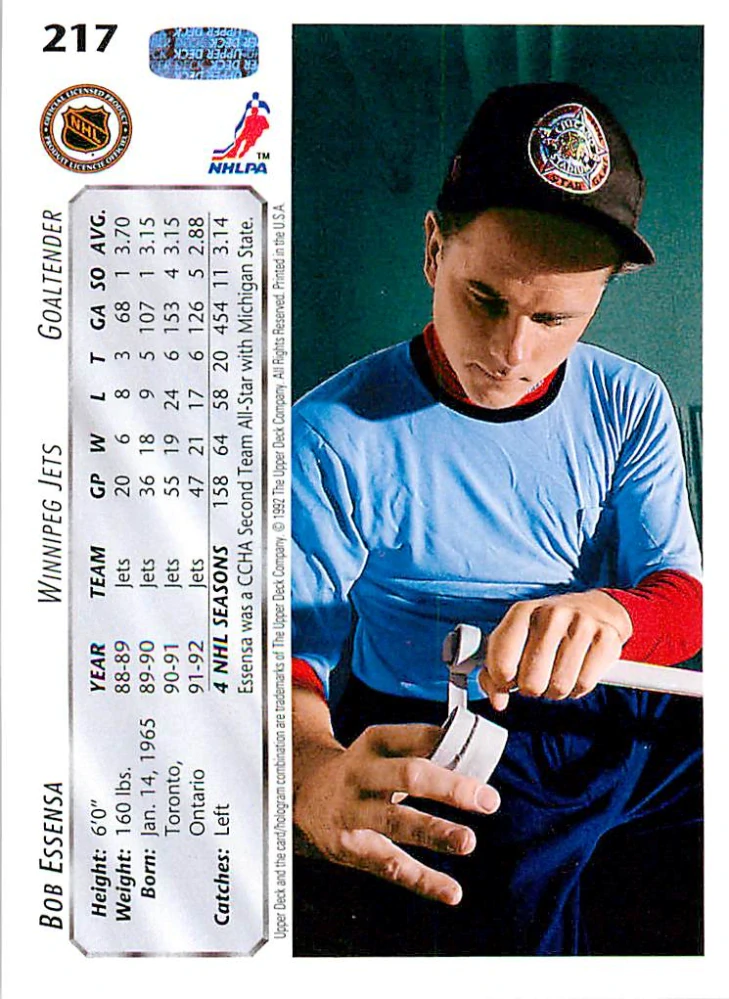 1992-93 UD Series - Bob Essensa #217