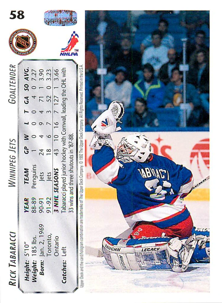 1992-93 UD Series - Rick Tabaracci #58