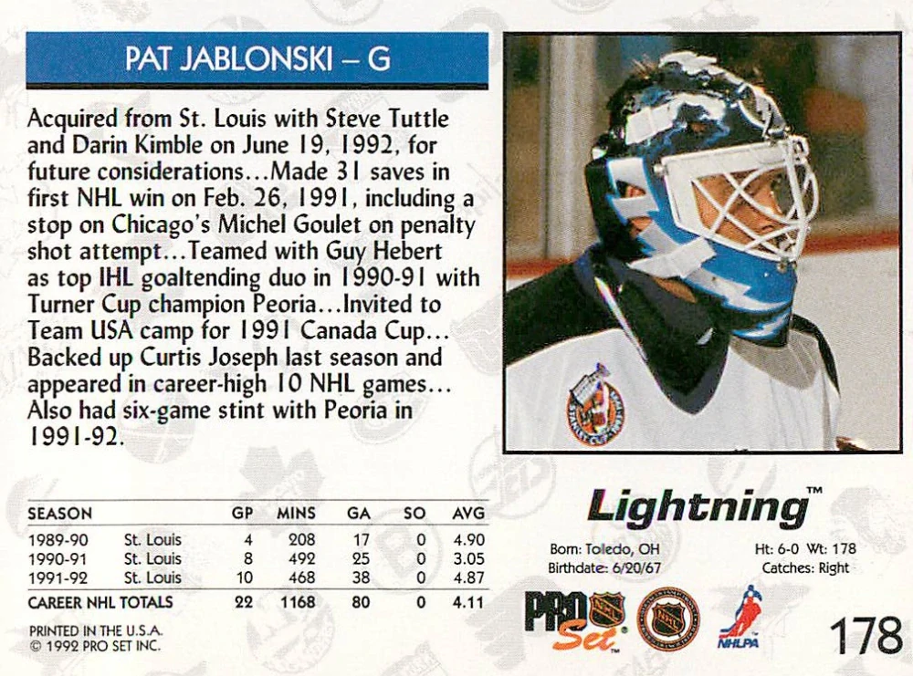 1992-93 Pro Set - Pat Jablonski #178