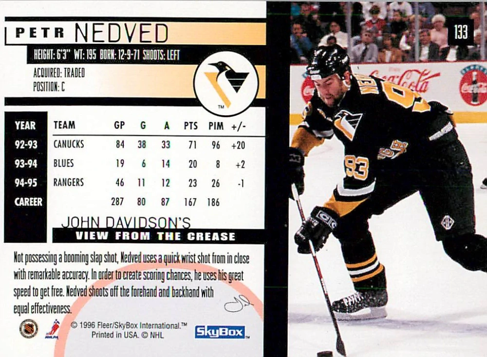 1995-96 Skybox Impact - Petr Nedvěd #133