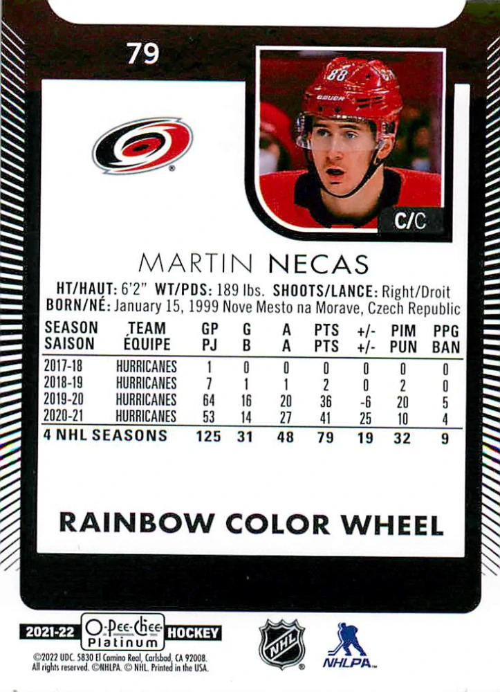 2021-22 UD O-Pee-Chee Platinum - Martin Nečas - Rainbow Color Wheel #79