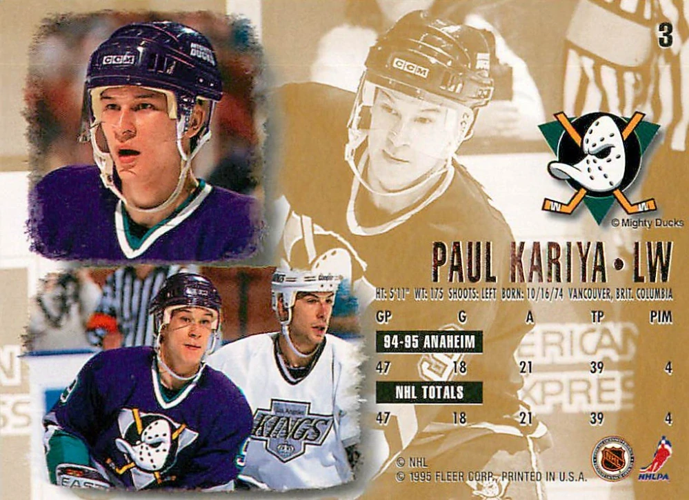 1995-96 Fleer Ultra - Paul Kariya #3
