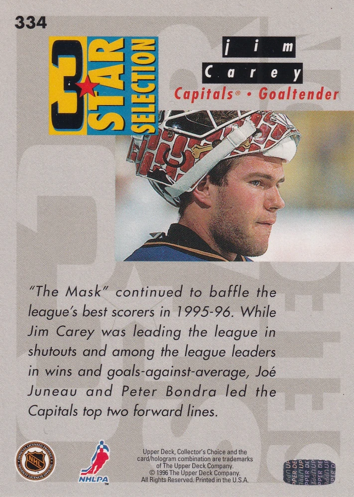 1996-97 UD Collectors Choice - Joe Juneau, Jim Carey, Peter Bondra - 3 Star Selection #334