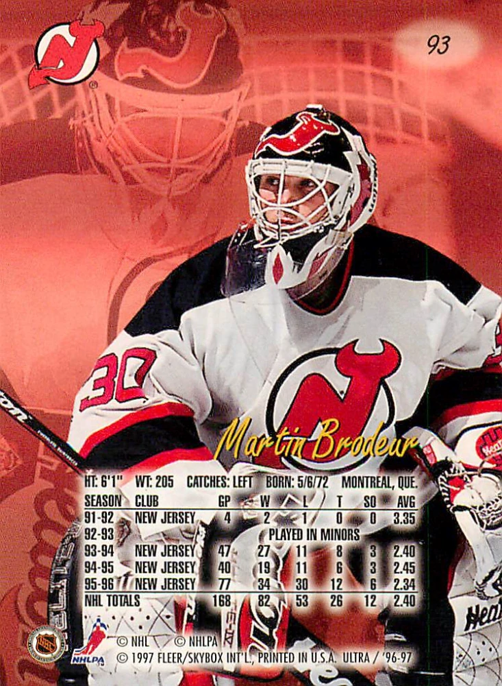 1996-97 Fleer Ultra - Martin Brodeur #93