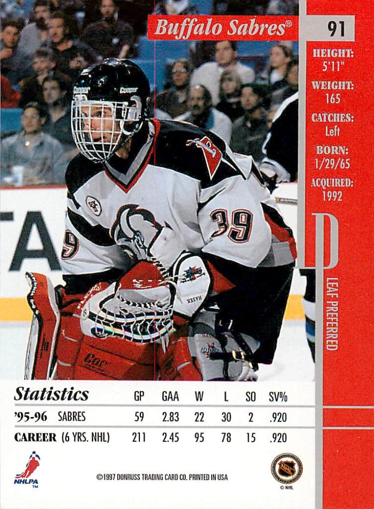 1996-97 Leaf Preferred - Dominik Hašek #91