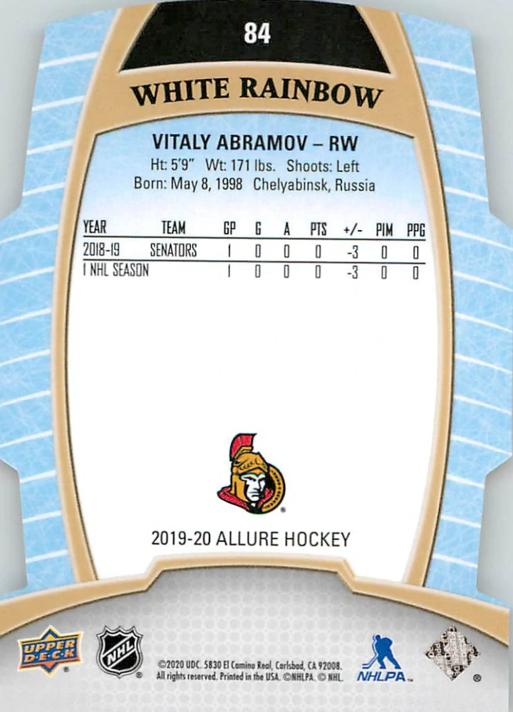 2019-20 UD Allure - Vitaly Abramov - White Rainbow #84