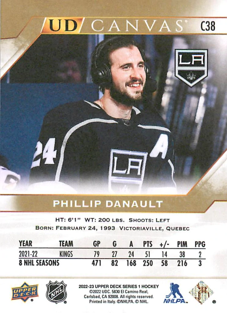 2022-23 UD Series 1 - Phillip Danault - Canvas #C38