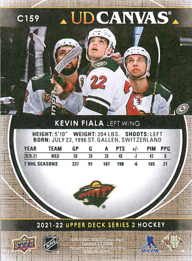 2021-22 UD Series 2 - Kevin Fiala - Canvas #C159