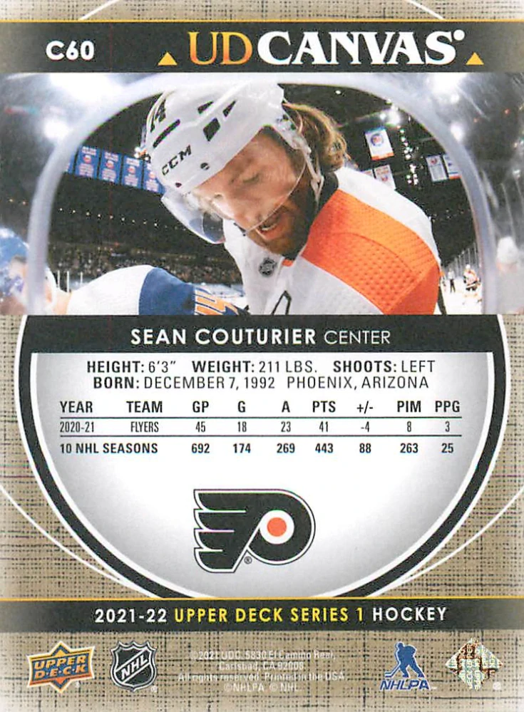 2021-22 UD Series 1 - Sean Couturier - Canvas #C60